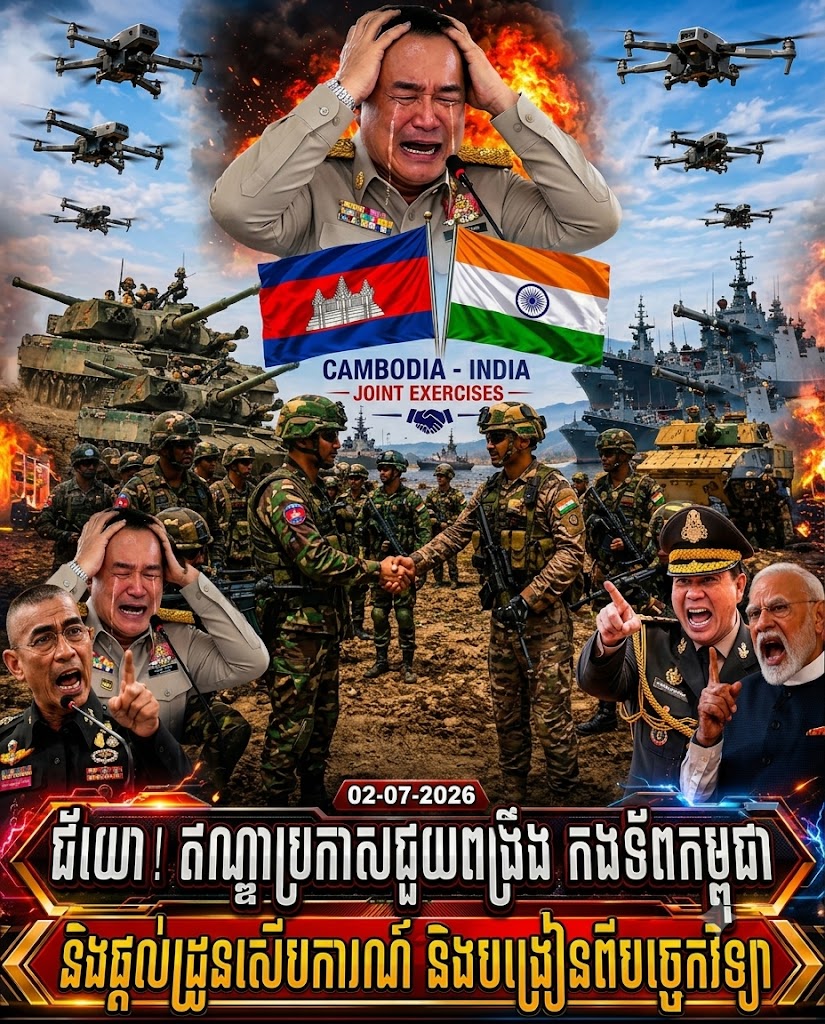 ជ័យោ! ឥណ្ឌាប្រកាសជួយពង្រឹង កងទ័ពកម្ពុជា និងផ្តល់ដ្រូនសើបការណ៍ និងបង្រៀនពីបច្ចេកវិទ្យា