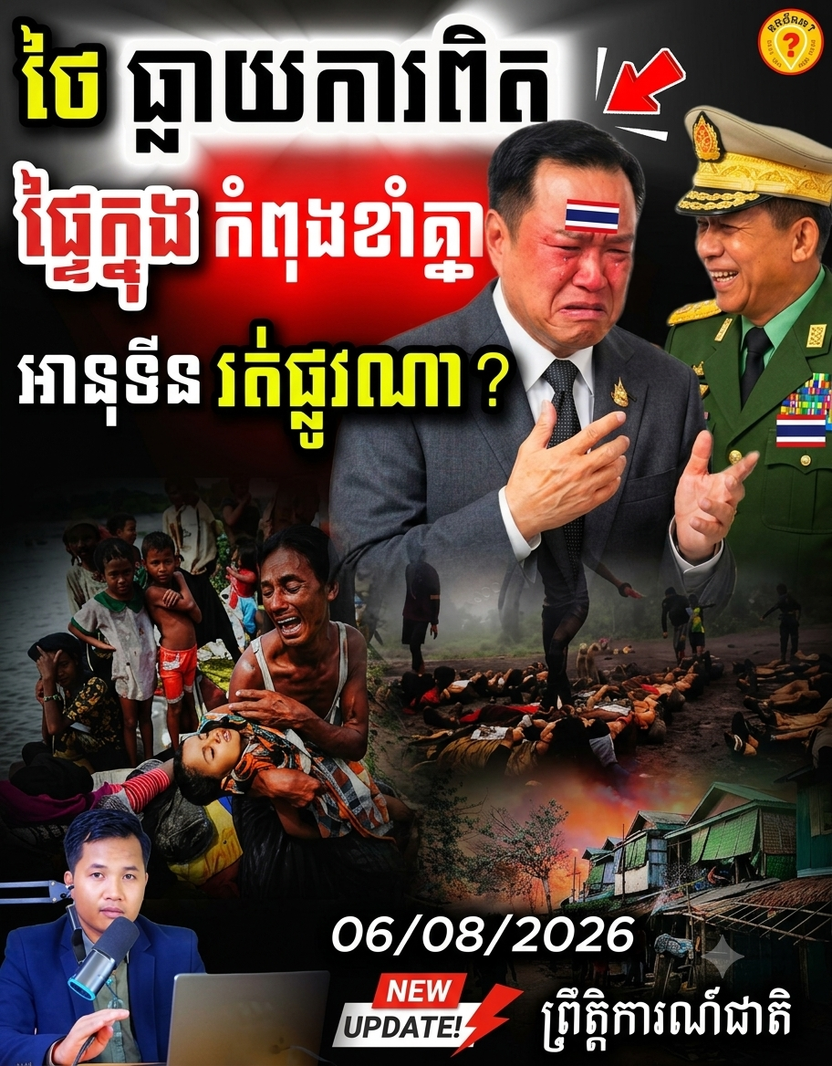 ផ្ទុះការតវ៉ា! ថៃប្រឈមមុខនឹងការរិះគន់ធ្ងន់ៗ រឿងបើកទ្វារស្វាគមន៍ Min Aung Hlaing!
