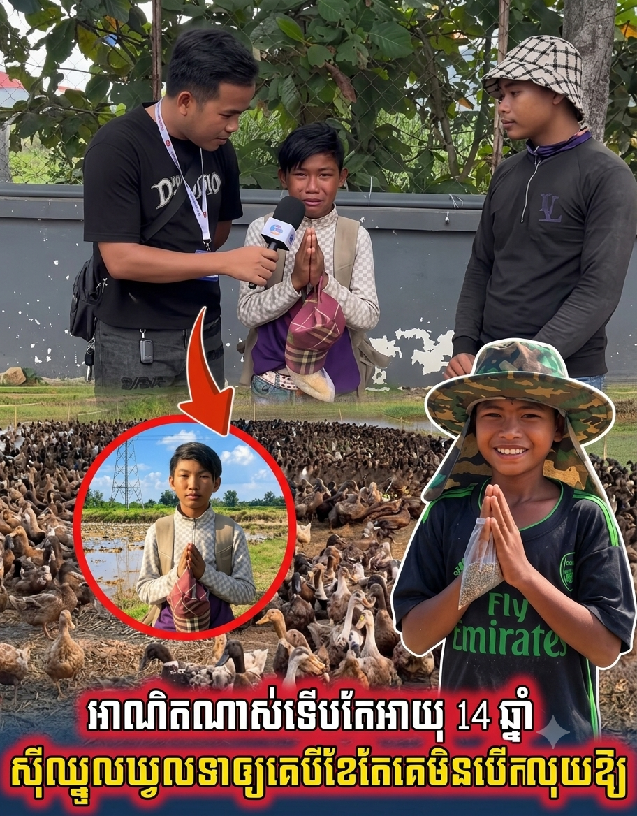 ឈឺចាប់ពេញទ្រូង! កុមារអាយុ ១៤ឆ្នាំ ស៊ីឈ្នួលឃ្វាលទាឱ្យគេ ៣ខែពេញ ត្រូវថៅកែចិត្តខ្មៅបោកប្រាស់ មិនព្រមឱ្យលុយកាក់មួយសេន